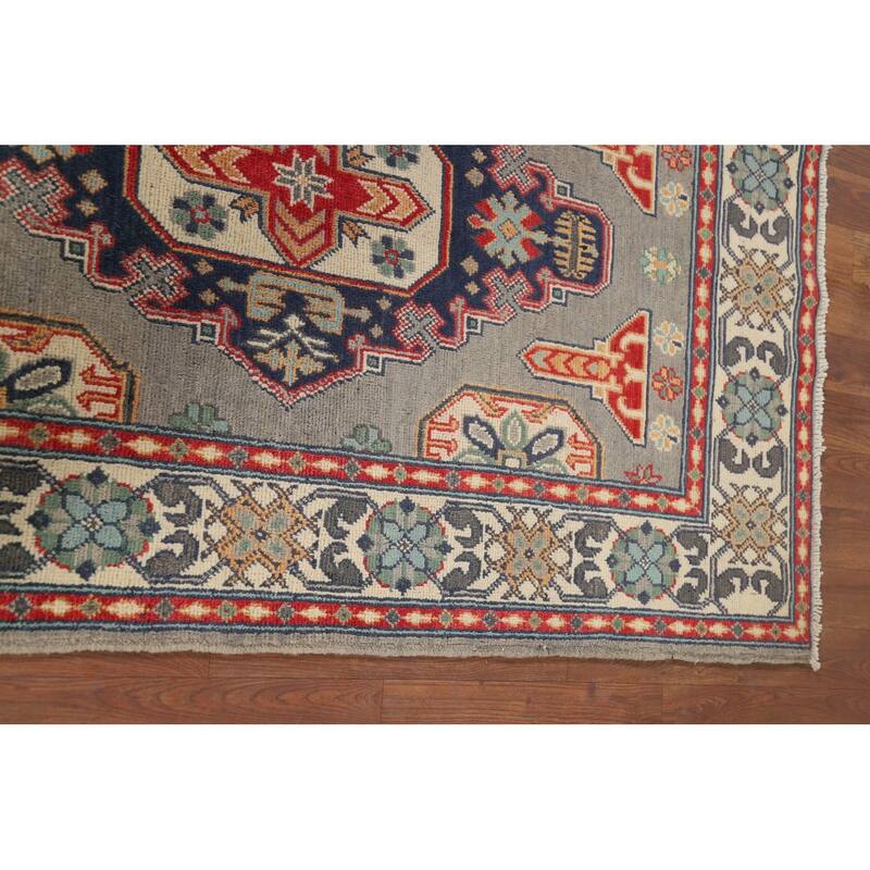 Geometric Kazak Accent Rug Handmade Home Decor Wool Carpet - 3'3" x 5'2"