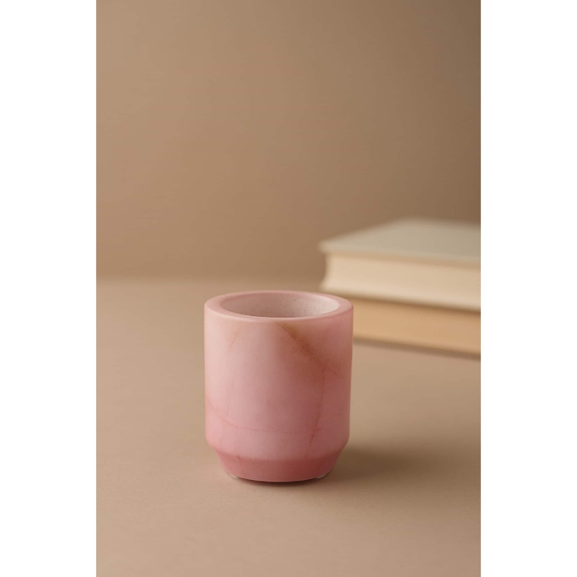 Alabaster Votive Candle Holder - 6" - Pink