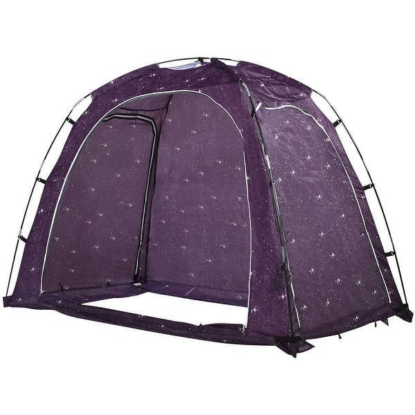 slide 2 of 5, Bed Tent Indoor Privacy Play Tent on Bed - 74.5” x 41.5” x 53.5” (L x W x H) Purple