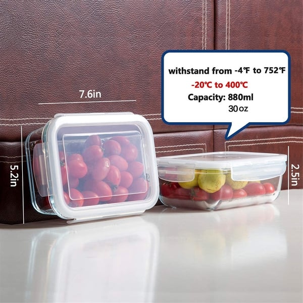 8Pack Glass Food Storage Containers,Glass Meal PrepContainers