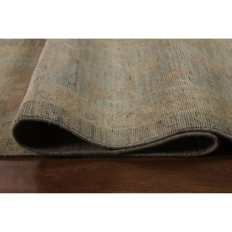 Vegetable Dye Oushak Turkish Large Rug Handmade Wool Carpet - 10'2"x 13'9"