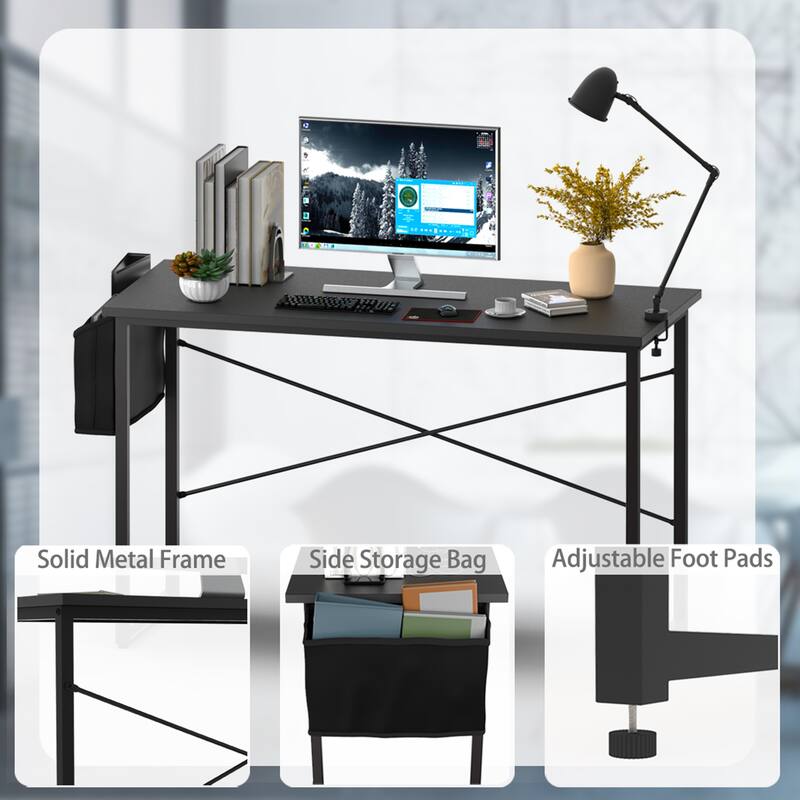 Gymax Modern Computer Desk 40''/47'' Study Writing Table w/ Storage