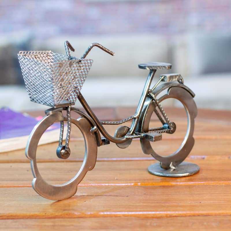 Novica Handmade Peaceful Routes Upcycled Metal Sculpture
