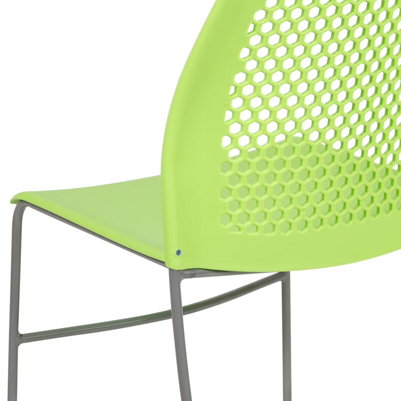 661 lb. Capacity Stack Chair with Air-Vent Back and Powder Coated Sled Base