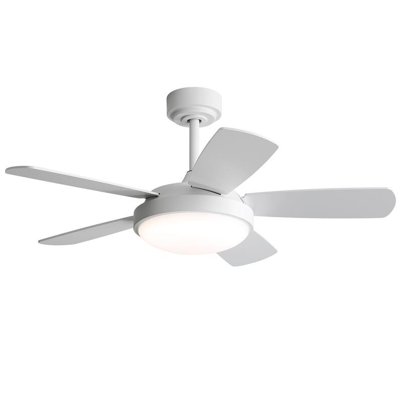 Sofucor 42 Inch Modern Ceiling Fan with Light and Remote,Memory Large LED,Quiet DC Motor,4500CFM High Velocity,ETL/FCC - White