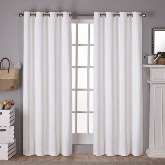 Porch & Den Boosalis Sateen Twill Blackout Curtain Panel Pair - 52" W X 63" L - Vanilla