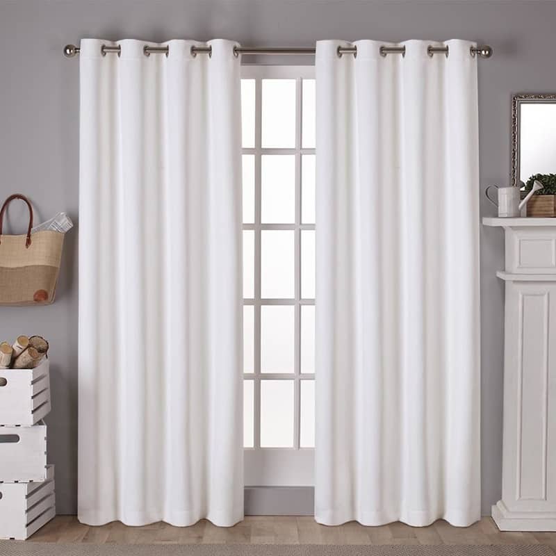 Porch & Den Boosalis Sateen Twill Blackout Curtain Panel Pair - 52" w x 96" l - Vanilla