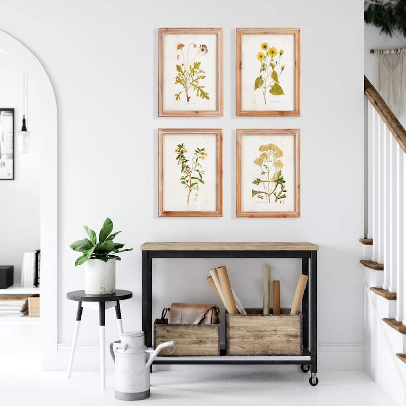 Golden Wildflower Study, Set Of 4