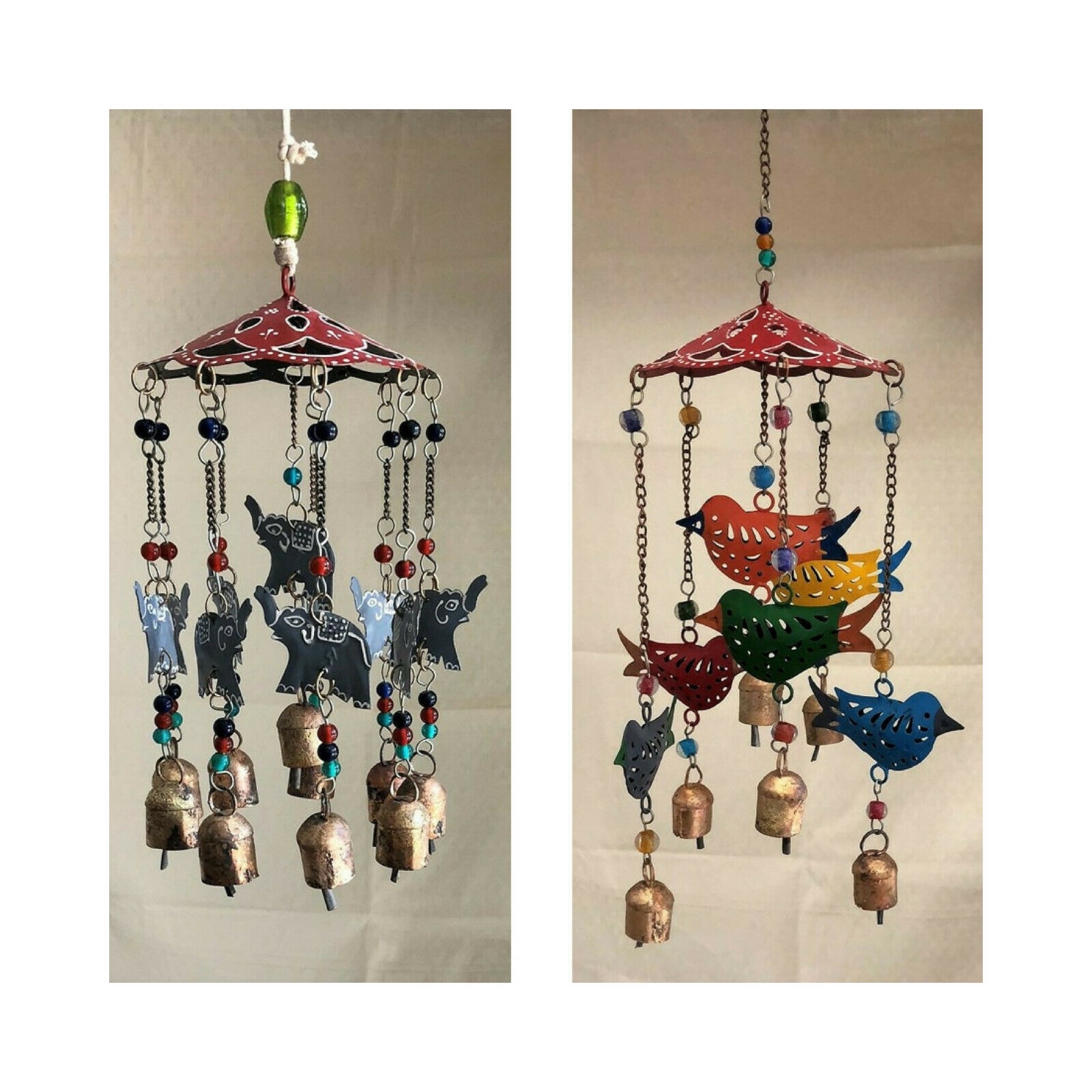 Shop Large Wind Chimes Outdoor Sound Rich Relaxing Tones 6 X 15 Inches Red Green Blue 6 X 15 Inches Overstock 27315181 Grey Elephants