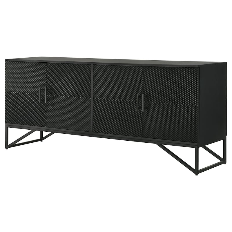Riddell Wood Reeding Accent Cabinet Matte Black