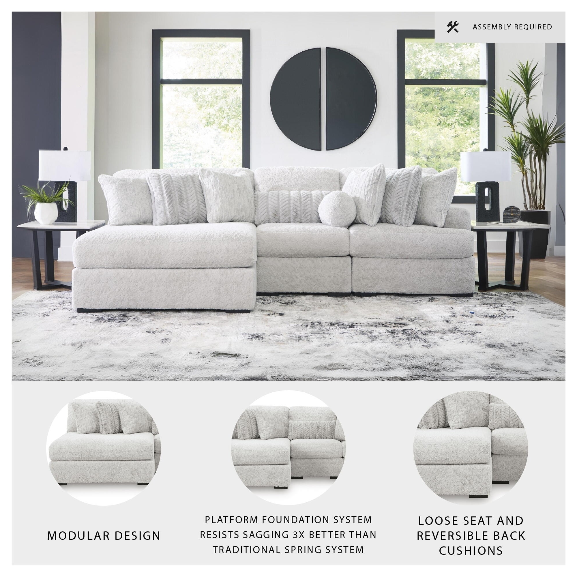 Signature Design by Ashley Snodoodle Gray 3-Piece Sectional with