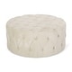 preview thumbnail 12 of 16, Orla Modern Glam Round Tufted Velvet Ottoman by Christopher Knight Home