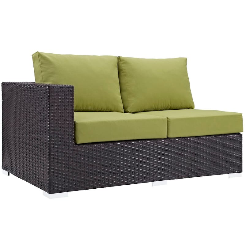 Convene Outdoor Patio Left Arm Loveseat - Espresso Peridot