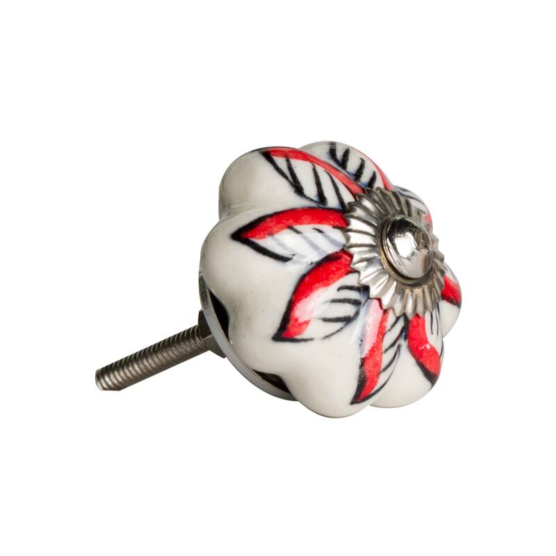 HomeRoots HomeRoots 1.5" x 1.5" x 1.5" Ceramic/Metal Multicolor 12 Pack Knob - 1.5" x 1.5" x 1.5"