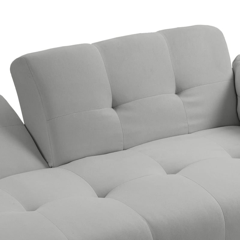 2Set Adjustable Backrest Convertible Futon Sleeper Couch