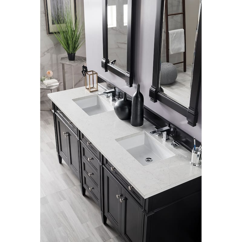 James Martin Vanities Brittany 72" Double Vanity, Black Onyx