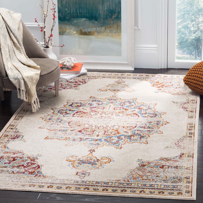 SAFAVIEH Aria Prakseda Vintage Boho Oriental Rug - 4' x 6' - Creme/Red