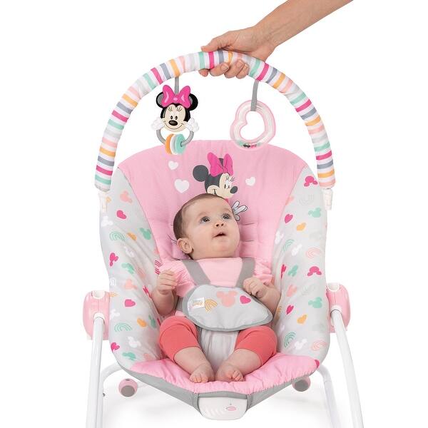 Disney Baby MINNIE MOUSE Infant to Toddler Rocker & Seat with Vibrations  and Removable -Toy Bar - Bed Bath & Beyond - 40364322