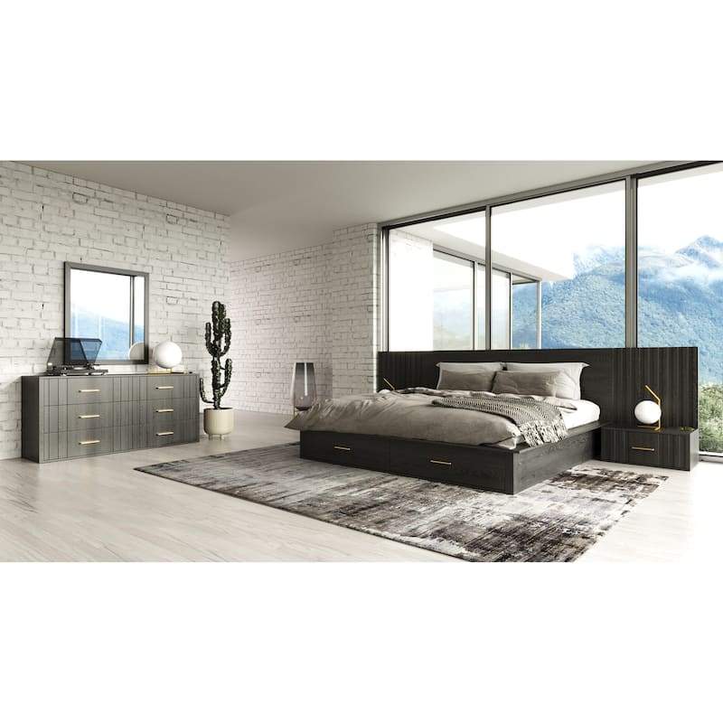 Modrest Manchester Contemporary Dark Grey Bedroom Set
