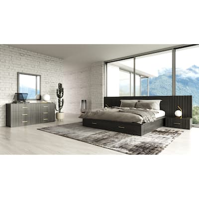 Modrest Manchester Contemporary Dark Grey Bedroom Set