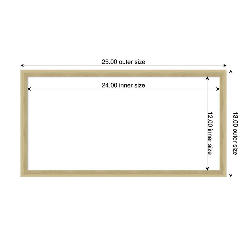 Amanti Art Lucie Black Framed Dry Erase Magnetic Board - 25 x 13 in - Lucie Champagne