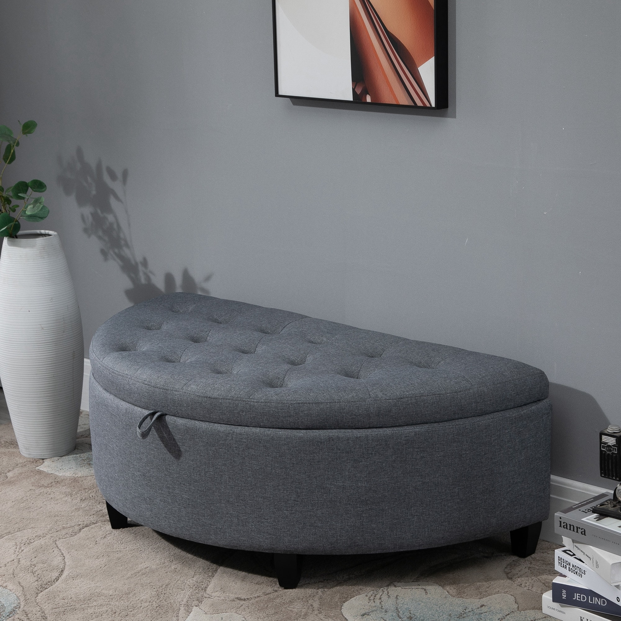 Half circle ottoman bench sale