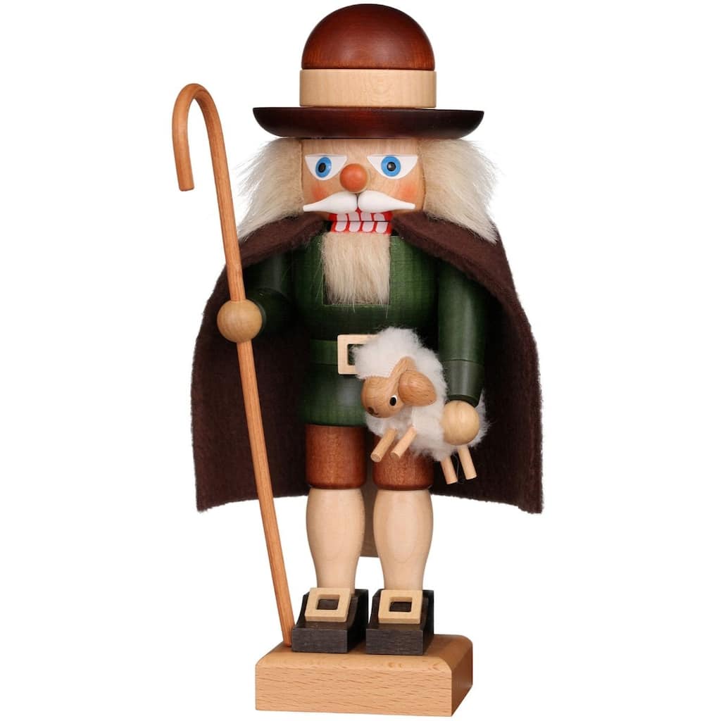 10" Brown and Black Christian Ulbricht Shepherd Nutcracker Decoration