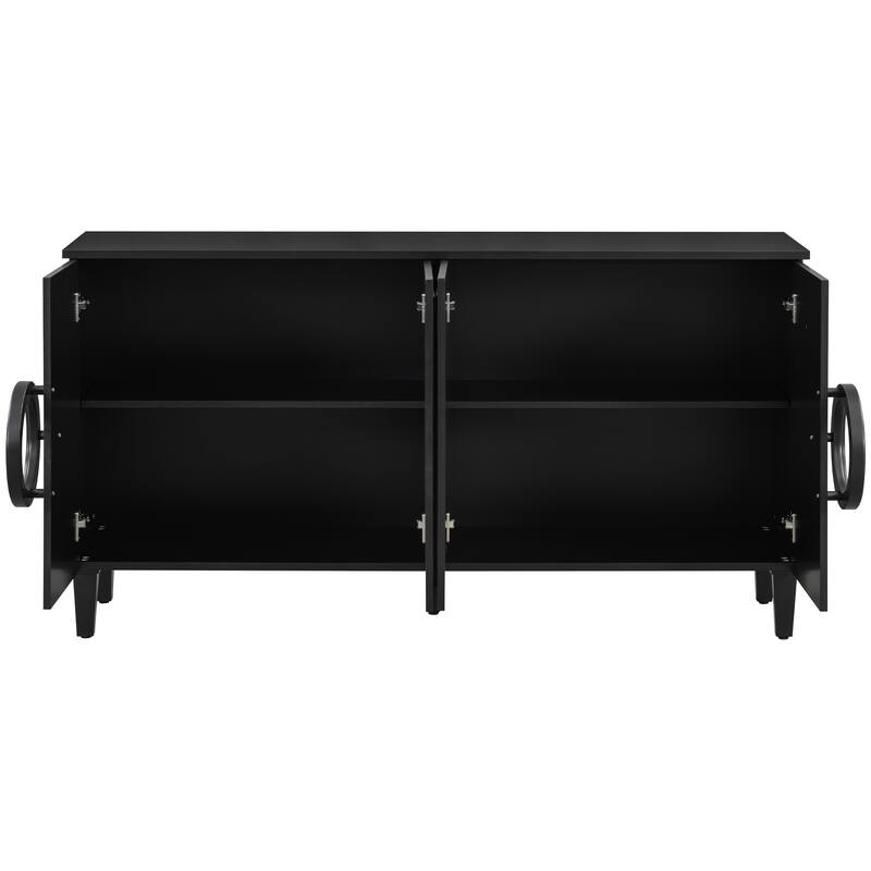 59" 4-Door Console Table with Round Handles