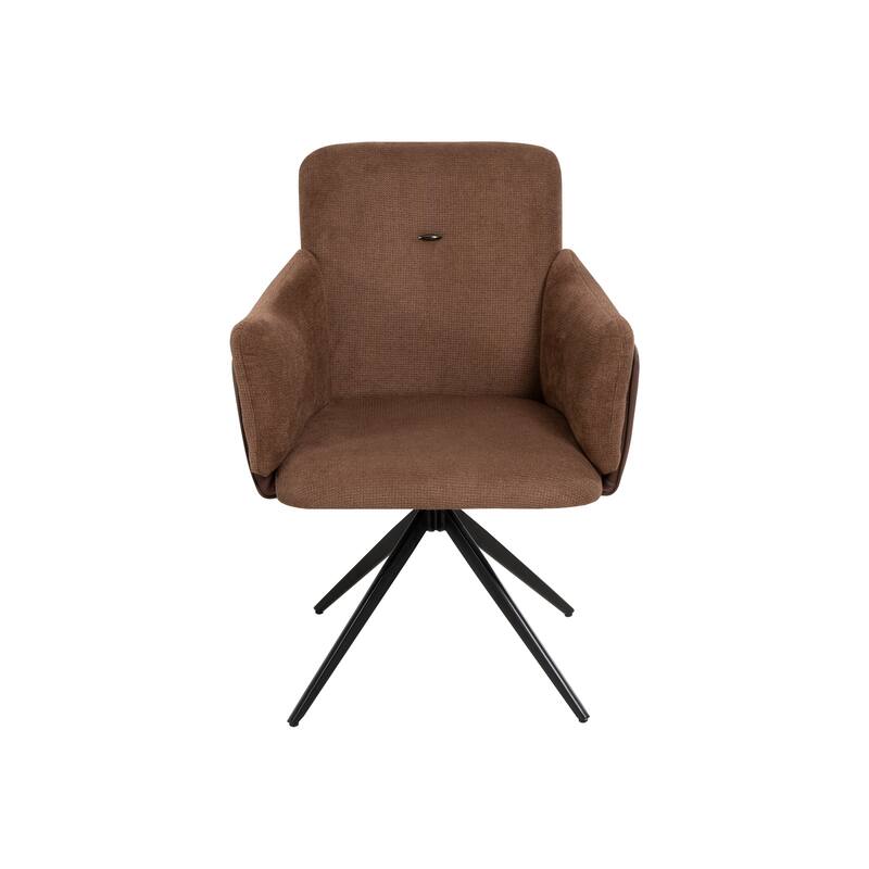 360° Swivel Home Office Desk Chairs Set of 2,Dining Chairs with Arm, Upholstered Bedroom Chairs with Metal Base,Makeup Chair