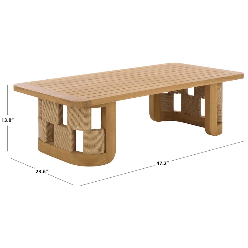 SAFAVIEH Couture Skipper Teak Coffee Table - 47"W x 24"D x 14"H