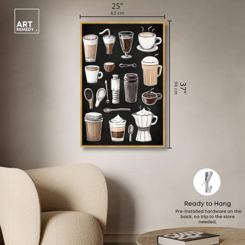 Coffee Chalkboard Canvas by Art Remedy
