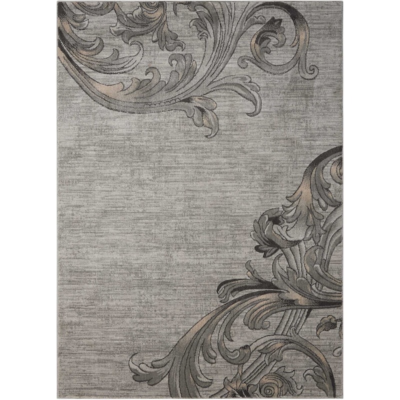 Power Loomed Floral Stain Resistant Area Rug - 153' X '111' X '0.5