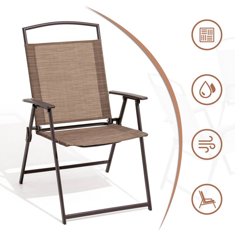 Pellebant Patio Portable Folding Chairs Outdoor Dining Chairs