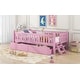 preview thumbnail 20 of 28, Wood Low Loft Bed Storage Platform Bed with Guardrail and 2 Drawers