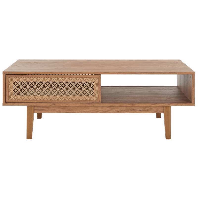 SAFAVIEH Zhuldyz 2 Door Coffee Table - 43" L x 22" D x 16" H - 43"Wx22"Dx16"H
