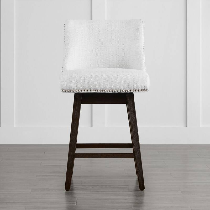 Spruce & Spring Olive Upholstered Counter Height Swivel Barstools-Single