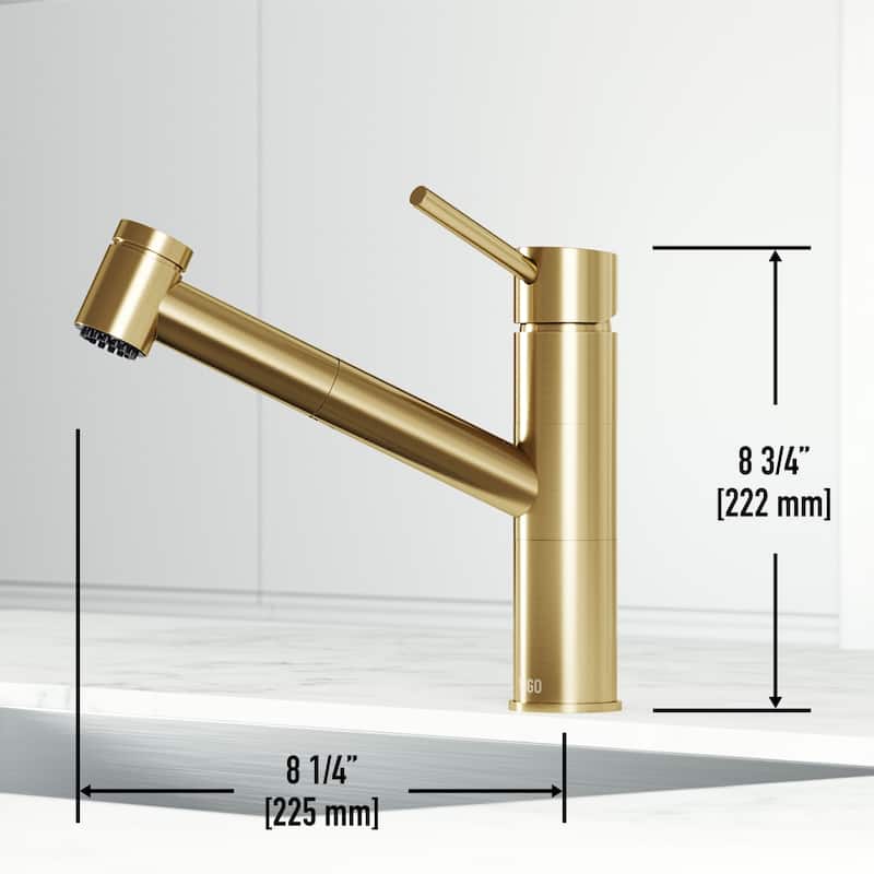 VIGO Branson 9" H Single Handle Pull-Out Sprayer Kitchen Faucet