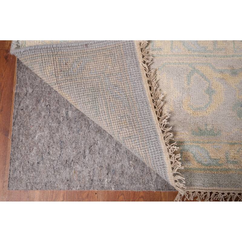 All-Over Oushak Area Rug Hand-Knotted Wool Carpet - 8'2"x 9'9"