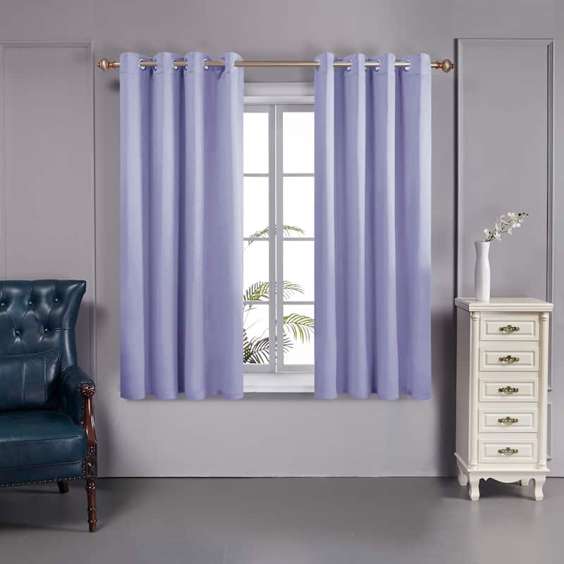 Deconovo 100 Percent Blackout Double Layers Lined Curtain (2 Panel)