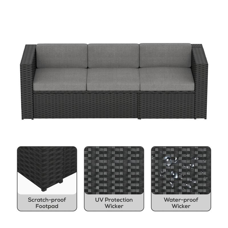Ander Outdoor Patio Sectional Sofa Conversation Set with Cushions