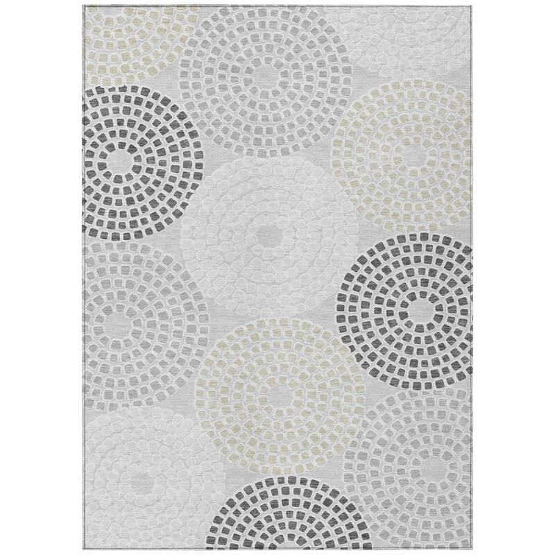 HomeRoots Geometric Transitional Rectangle Outdoor Rug