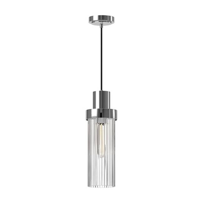 Alora Lighting PD435605CR Kent 5" Wide Mini Pendant with Clear Ribbed
