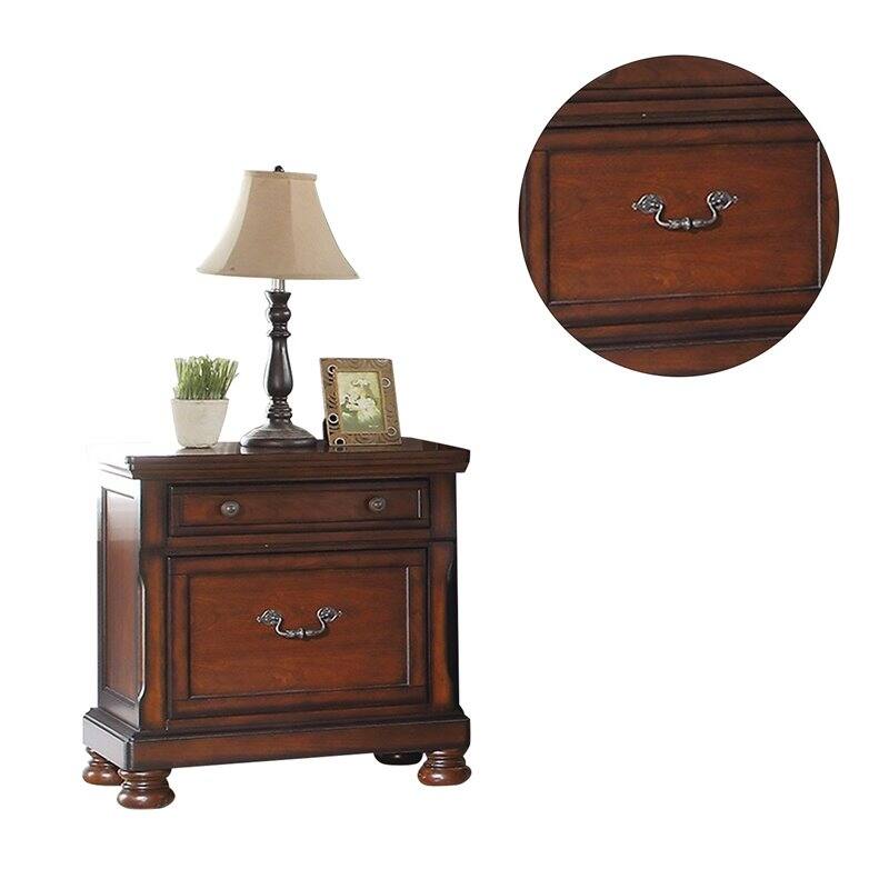 Traditional Formal Look 1pc Nightstand Storage Space Bedside Table Plywood Veneer Bedroom Furniture