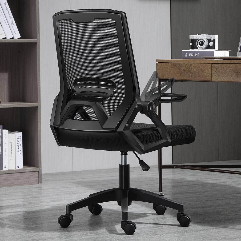 Ergonomic Mesh Computer Office Chair,Mid-back Lumbar Support Swivel Computer Mesh Chair,Adjustable armrest