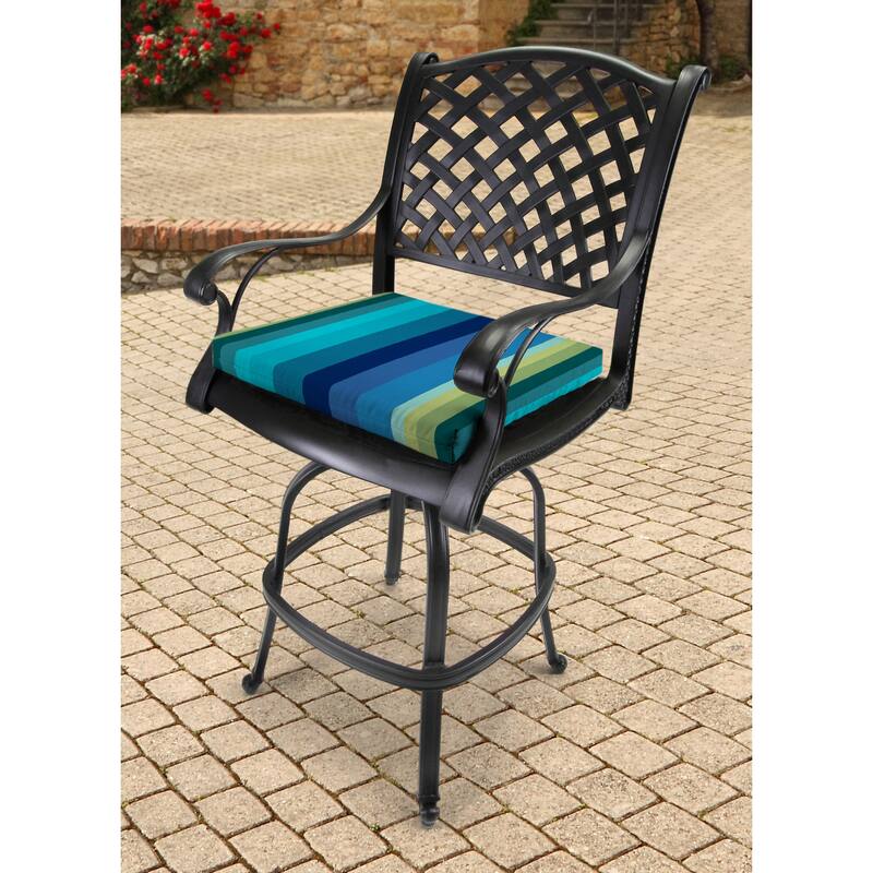 19" x 17" Outdoor Seat Cushion with Ties - Set of 2 - 19" W x 17" L x 2" H