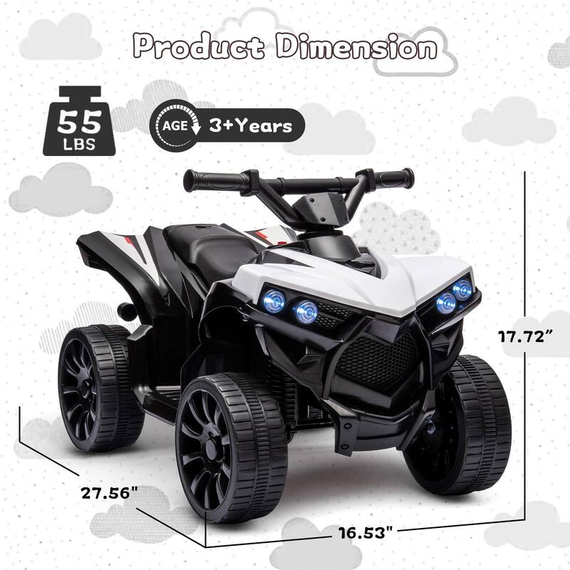 6V Kids ATV, 4 Wheeler Quad Electric Vehicles