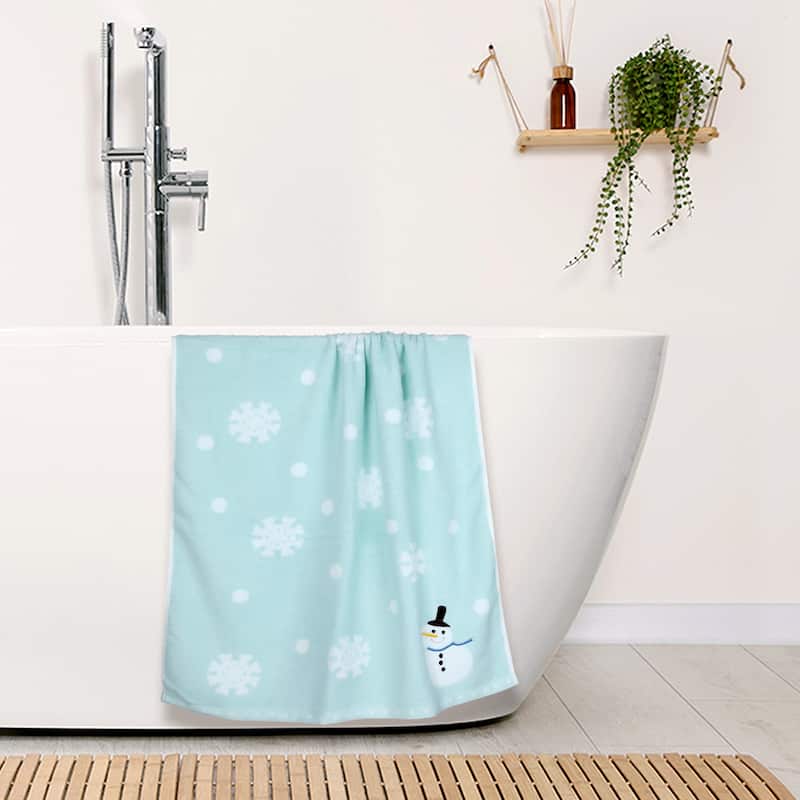 Cotton 2 Piece Bath Towel Set, Highly Absorbent and Quick Dry Cartoon Pattern Towels for Bathroom 28" x 56"