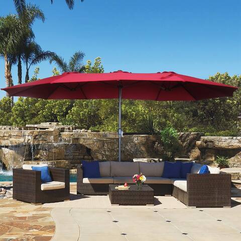 15ft Outdoor Patio Maket Umbrella with base