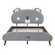 preview thumbnail 4 of 42, Full Size Upholstered Platform Bed with Animal Shaped Headboard