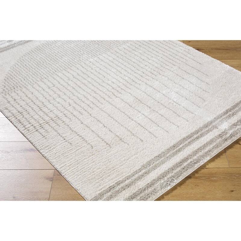 Livabliss Scandinavian Fossay Shag Stripe Washable Area Rug